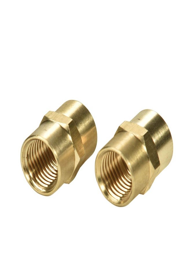 Sanpaint 2 Pack 1/4" x 1/4" NPT Coupler, Brass Female Pipe Fitting (1/4" x 1/4" NPT Female, 2) - Image 1